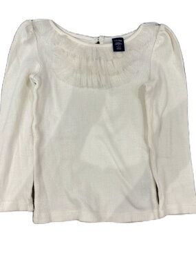 Baby Gap Cream Ribbed Long Sleeved Shirt - 2 years